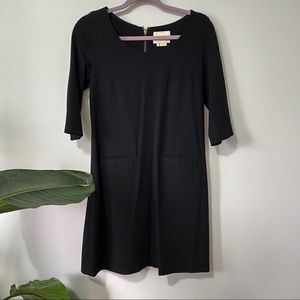 Kate Spade Black Shift Dress 3/4 Sleeve Size Small